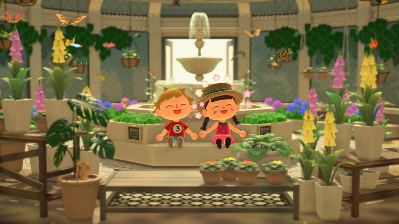 Amos and Renee on a date in Animal Crossing